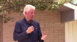 Bill Clinton campaigns for wife Hillary in California, USA