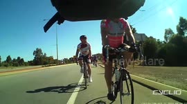 Pothole Takes Out Rider!