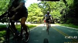 Cyclist causes accident