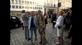Designer Mathew Williamson and Savannah  arrive at the private view of the Royal Academy Summer Exhibition
