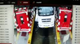 Lorry crashes at toll booth, killing one
