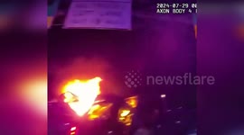 USA: Lewisville Police Officers Heroically Rescue Driver from Burning Truck