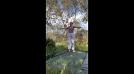 Trampoline gives way at the worst moment during girl's exciting backflip attempt