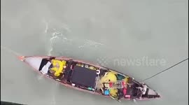 Residents airlifted to safety during floods in Gujarat, India