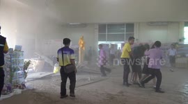 School auditorium collapses injuring four teachers and pupils