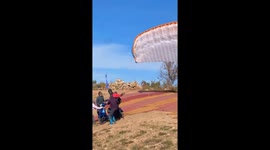 Paragliding with a scooter in India