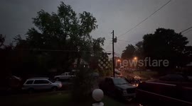 Lightning lights up the sky in Manassas, Virginia