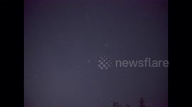 New Starlink G8-10 satellite train SpaceX 1 day after launch flying brightly over Switzerland 4K