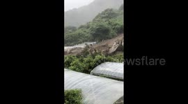 Japan: Mudslide Sweeps Away Greenhouses In Shizuoka As Shanshan Dumps Heavy Rain