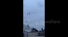 UK: Controlled Explosions At Film Set Spark Fire In London’s Silvertown