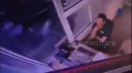 Toll booth worker survives truck crashing into his office