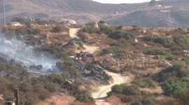 USA: Nuevo Vegetation Fire Threatens Structures SOT