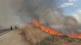 USA: Vegetation Fire Spreads Rapidly With Windy Conditions