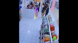 Lady slips and falls in store
