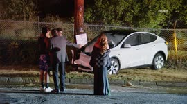 United States: Tarzana Tesla Crashes Into Power Pole