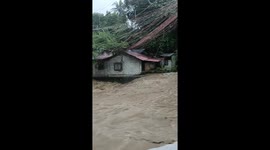 Flood waters in Antipolo, Philippines due to Tropical Storm Yagi