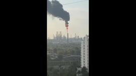 Fire at Moscow Oil Refinery after Ukrainian drone attack