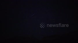 4K - STARLINK SATELLITE TRAIN G8-10 flying over swiss Alps again, 2 days after launch. - Camera test