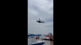 Military helicopter causes chaos on Tuapse Beach