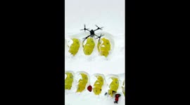 Drones help deliver essential supplies to mountain climbers in China