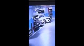 Electric vehicle catches fire in underground parking lot