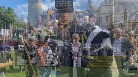 End the badger cull protest in Parliament Square, London