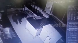 Hungry Wild bear  search food & rummages through Tourist hotel kitchen in Chhattisgarh ,India