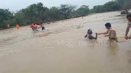 Police rescue group trapped in forest due to flooding in southern India