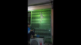 Monitor lizard caught clinging to family's gate