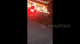 US: Fire Erupts After Car Crash At Shell Gas Station In San Diego, California