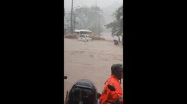 Motorcyclist rescued from floodwaters in Antipolo amid storm Yagi