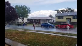 Heavy rain, wind, thunder, and lightning hit Magna, Utah