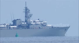 Japanese Navy training ship Kashima seen on the Thames off Kent, UK