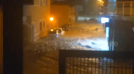 Streets turn into rivers as heavy rainfall causes flash flooding in Spain's Murcia