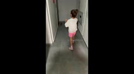 Daughter's joy as she receives first pet in Cluj-Napoca, Romania
