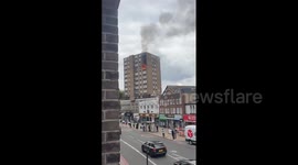Fire erupts at apartment block in Catford, hours after final inquiry Grenfell report was uncovered