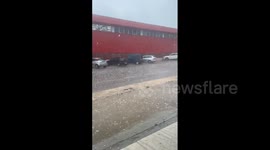 Spain: Storm Brings Large Hail To Albaida, Valencia