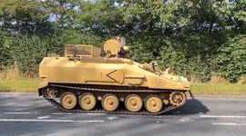 Not very often you see a tank driving around on the roads.