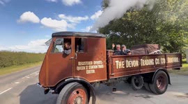 2 steam Lorrie’s/trucks take to the road in Shropshire, lovely to see the old steam.