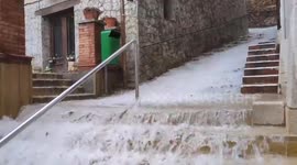 Spain: Heavy Rainfall Hits La Riba, Tarragona Causing Flash Flooding