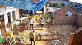 Chinese woman survived sudden collapse of wall during demolition