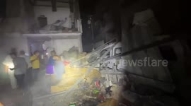 Israeli airstrikes targeted a house hosting displaced Palestinians north of Gaza City