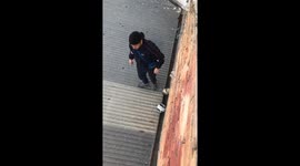 Person breaks roofing while retrieving ball in Pilar de la Horadada, Spain