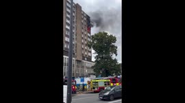 Fire engulfs high-rise flats in Catford, London