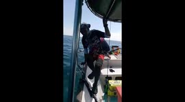 Fishermen rescue huge sea turtle stuck in ghost net in Thailand