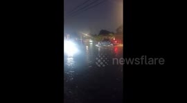 US: Heavy Rainfall Causes Street Flooding In Tampa Bay Area, Florida