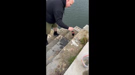 Man injects extra dose of excitement into Isle of Man holiday with impromptu crab fishing fun
