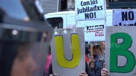 Pensioners in Argentina protest as president Milei vetoes