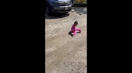Girl Is Scared of Her Own Shadow