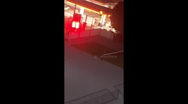 Car crash sparks fire at San Diego gas station